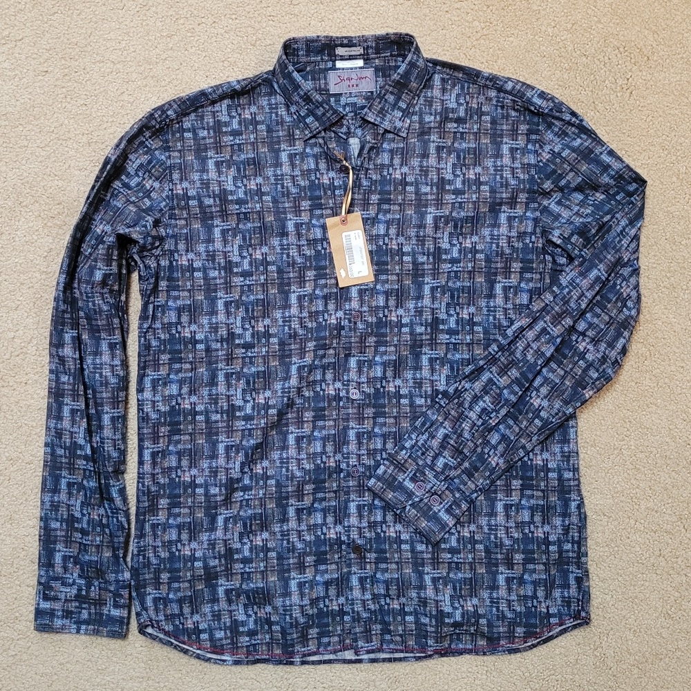 NWT Signum Berlin Long Sleeve Woven Button Down Large